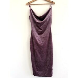 Iris Women's Velvet Sparkles Fairy Whimsical Alluring Slim Midi Dress size M